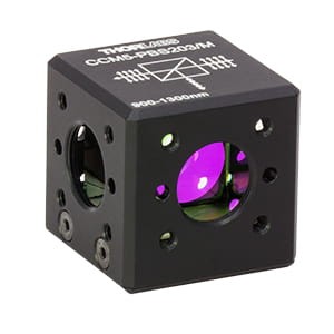 CCM5-PBS203/M - 16 mm Cage-Cube-Mounted Polarizing Beamsplitter Cube, 900-1300 nm, M4 Tap - Thorlabs