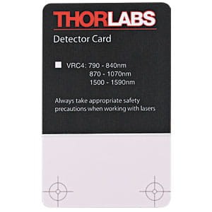 VRC4 - IR Detector Card, 790 - 840 nm, 870 - 1070 nm, 1500 - 1590 nm - Thorlabs