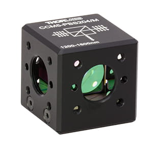 CCM5-PBS204/M - 16 mm Cage-Cube-Mounted Polarizing Beamsplitter Cube, 1200-1600 nm, M4 Tap - Thorlabs