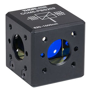 CCM5-PBS202 - 16 mm Cage-Cube-Mounted Polarizing Beamsplitter Cube, 620-1000 nm, 8-32 Tap - Thorlabs