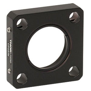 CP02/M - SM1-Threaded 30 mm Cage Plate, 0.35" Thick, 2 Retaining Rings, M4 Tap - Thorlabs
