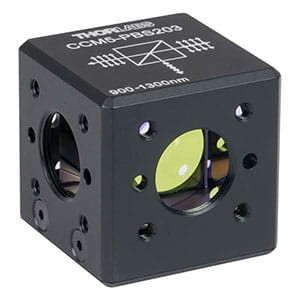 CCM5-PBS203 - 16 mm Cage-Cube-Mounted Polarizing Beamsplitter Cube, 900-1300 nm, 8-32 Tap - Thorlabs