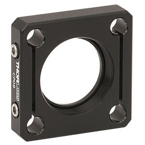CP08/M - SM1-Threaded 30 mm Cage Plate with Flexure Clamping, 1 Retaining Ring, M4 Tap - Thorlabs